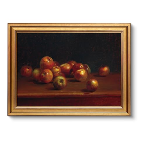 VIYYIEA Vintage Gold Framed Wall Art for Living Room, Apples Canvas Prints Home Decor, Oil Painting Picture, Bedroom Wall Decor