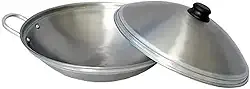 Tacho Chinês Wok Paellera Aço carbono com tampa Polido - Jamar