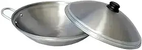 Tacho Chinês Wok Paellera Aço carbono com tampa Polido - Jamar