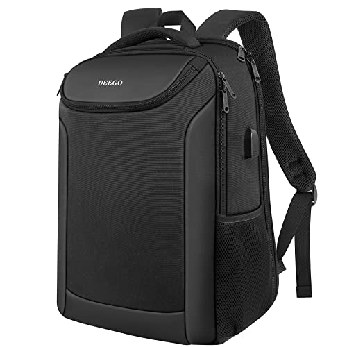 Business Backpack for Men, TSA Approved Laptop Backpack for Men with USB Charging Port, Water Resistant Durable Anti Theft Work Backpack for Men Women Fits 15.6 Inch Laptop, Black