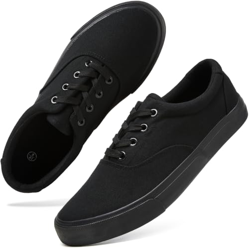 Image of yageyan Men's Low Top Canvas Walking Shoes Lace-up Fashion Sneakers Casual