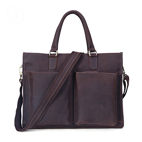 Xuping shop Mens Messenger Bag Vintage Maletín de Cuero, Hombro Satchel 13 Pulgadas Netbook Laptop Tablet Bolso Borgoña Marrón