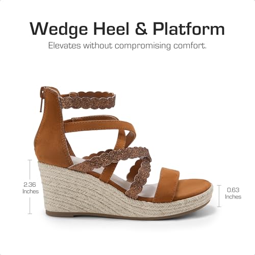 Image of DREAM PAIRS Girls Wedge Sandals Flatform Open Toe Platform Sandals Flower Wedding Party for Little Kid /Big Kid