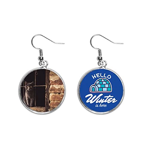 Pendientes de gato ligeros que no dañan tu oreja con diseño de invierno