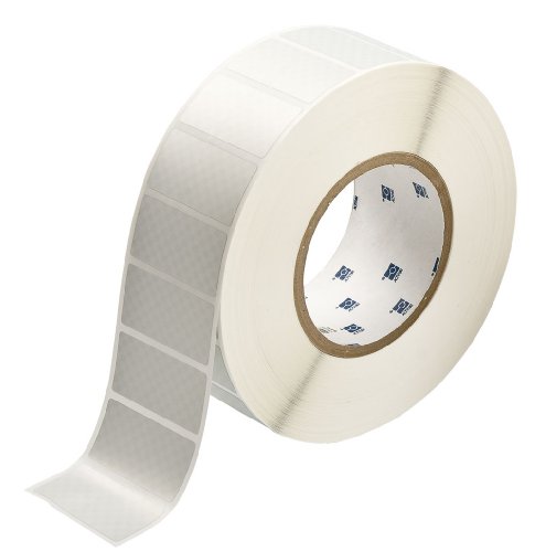 Brady THT-17-438-3 2" Width x 1" Height, B-438 Tamper-Evident Metallized Polyester, Matte Finish Silver Thermal Transfer Printable Labels (3000 per Roll)