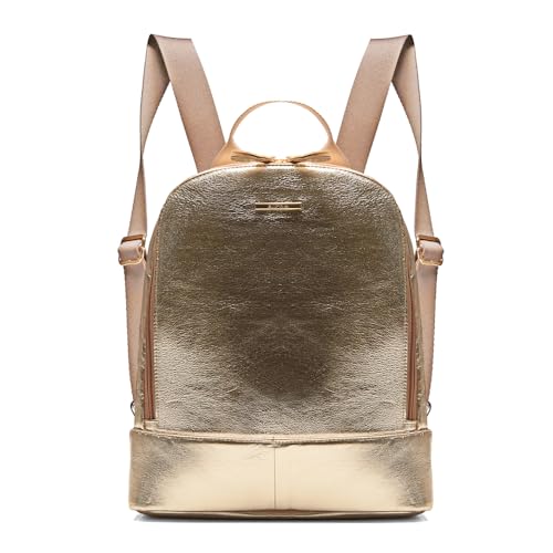 Mochila Feminina De Couro Média Amy Sifra (OURO LIGHT)