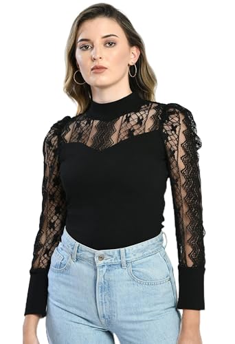 Image of IUGA Women's Western Cotton Net Long Sleeve Stylish Tops for Women /Girls (110)