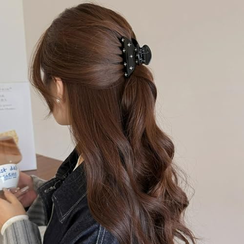 Pinzas para cabello medianas para mujer – Pinzas de agarradera fuertes de 2.5 pulgadas para cabello grueso o fino – Pinzas de garra duraderas antideslizantes miniatura 3