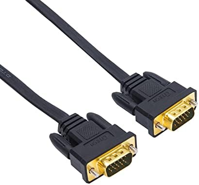 DTECH Ultra Flat Slim VGA Cable Male to Male VGA Monitor Cord in Black (6 feet)