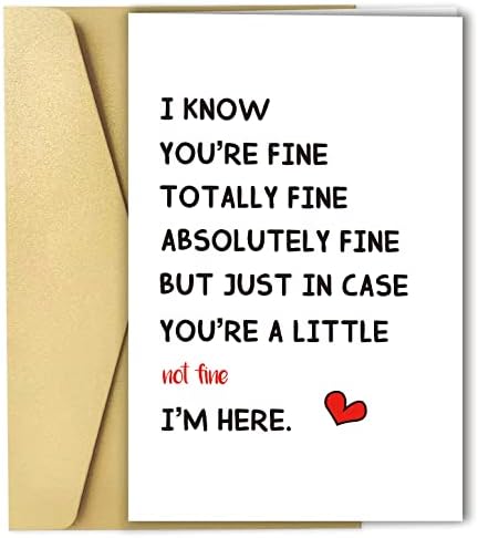 Funny Encouragement Card,Get Well Card, Thinking of You Card, You’re Totally Fine I’m Here for You Card