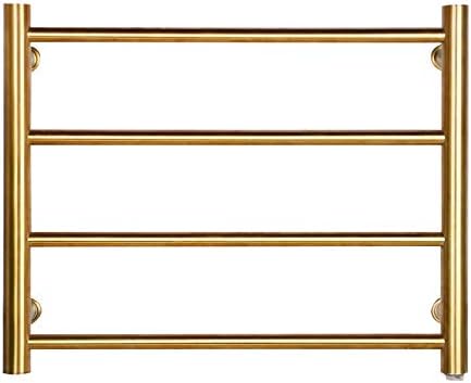 ゴールド壁掛けタオルレールラジエーター、ステンレススチール電気加熱ウォーマーラジエーターと乾燥タオルラック、4本のバー付き、プラグイ