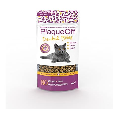 ProDen PlaqueOff Dental Bites Cat 60 g | For Cats | Bad Breath, Plaque, Tartar Brown Cover