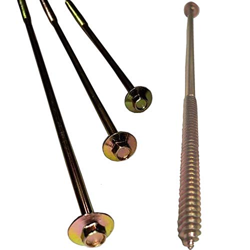 (25) 8" - Zinc Coated Rust Resistant Timber Tie - Heavy Duty 1/4" - Hex Head Structural Screw - 5/8" Wide Flange Head With Coarse Thread For Secure Hold - Heavy Duty 3/16" Shank For Extra Strength #TOP3