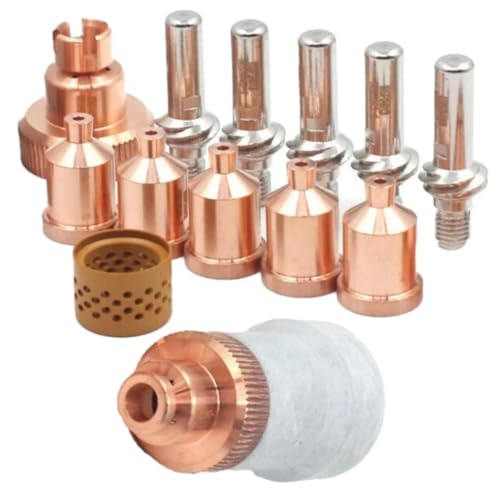 14Pcs KP2845-8 KP2845-1 KP2845-3 KP2845-2 W03X0893-66A Electrodes 1.1mm/1.3mm/1.5mm/1.7mm Nozzle For LC105 for Tomahawk 1538 Plasma Cutting Torch QIANGHAN (1.3mm)