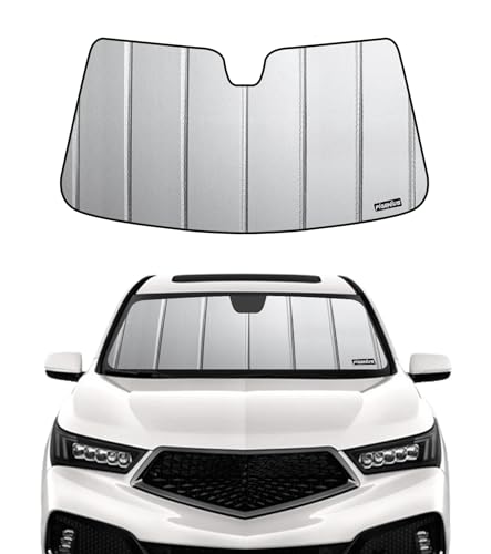 Pigenius Windshield Sunshade for Acura MDX 2014-2020, Premium Grey Leather Finish