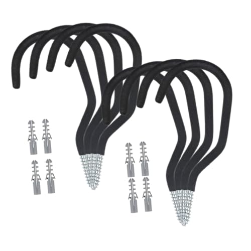 Ipetboom 8個 壁掛け用自転車フック カーボンスチール製耐久性滑らか表面 ペダル傷防止実用的収納ガレージ用バイクハンガー