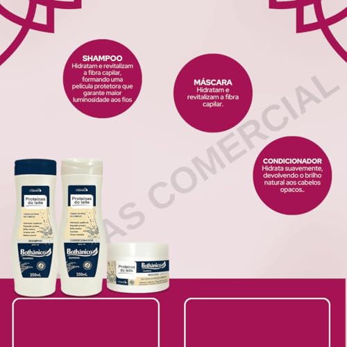 Kit Shampoo + Cond Proteínas Do Leite 1kg Bothânico Cosméticos