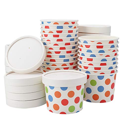 25pcs Ice Cream Containers, Eusoar 8 oz 2.8" x 2.4" x 3.5" Freezer