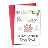 mmuue Funny Father's Day Card for Dog Dad, Cute Fathers Day Gift from Doggy, Happy Birthday Card for Dog Owner, Humorous Birthday Gifts for Dad