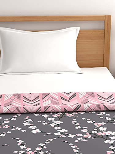 Image of Trident Reversible Queen Dohar, Microfiber, Dohar Double Bed, Queen Size Blanket, Super Soft Quilt, Comfort Living Dohar Collection 90 GSM, Peach Blush, Single