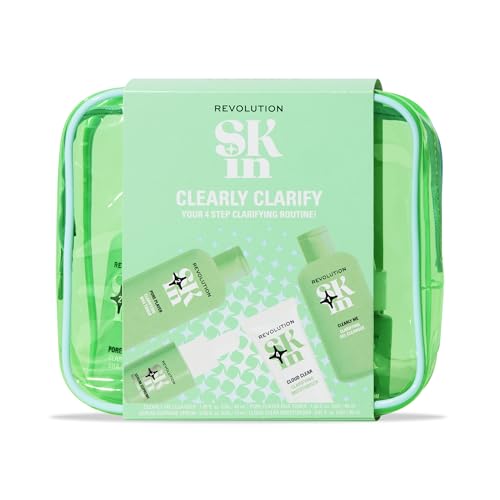 Image of Revolution Skin Clearly Clarify 4 Step Starter Kit, 4 Mini Products | Skincare Set for Blemish-Prone Skin with Cleanser, Toner, Serum & Moisturizer, Vegan & Cruelty-Free