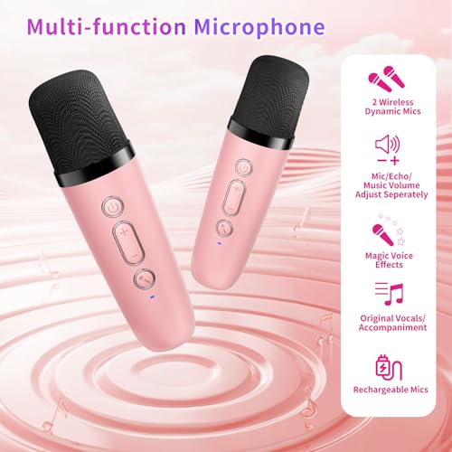 Save 24% on Haomuren Mini Karaoke Machine with 2 Wireless Mics