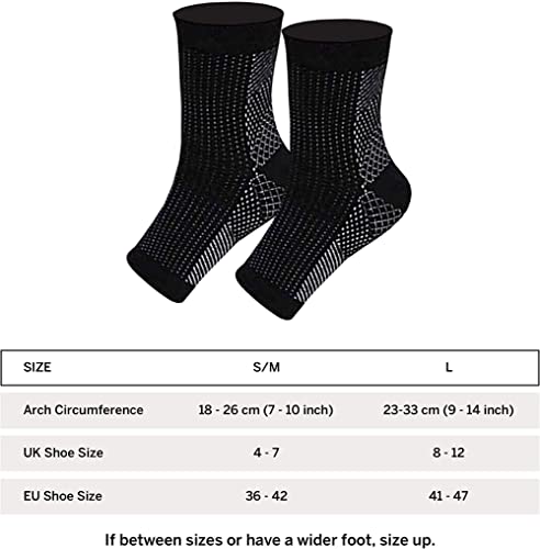 6 pares de Meias para fascite plantar Suporte de tornozelo para mulheres e homens, meias de compress