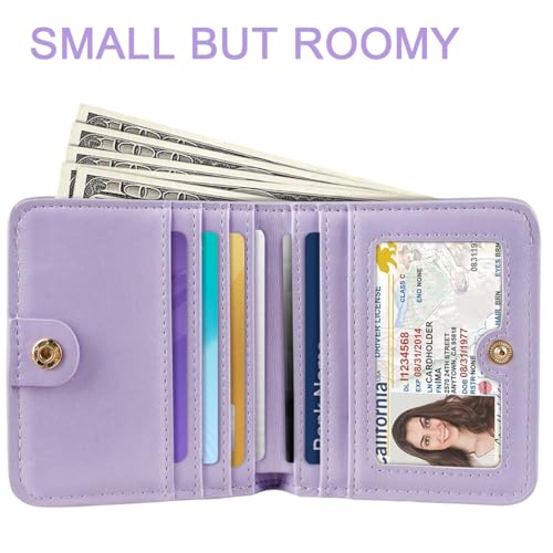 Image of Small Womens Wallet Thin Credit Card Holder Pocket Mini Purse | Compact Women Slim RFID Blocking Wallets Bifold Ladies Pocket Card Holders for Travel & Daily Use, White Daisy