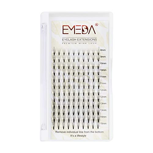 EMEDA 8D Volume Lash Extensions .07mm C Curl 8-15mm Mixed Tray Premade Volume Eyelash Extensions Small Thinner Base Russian Volume Pre Made Lash Fans (0.07 C 8-15 Mix)