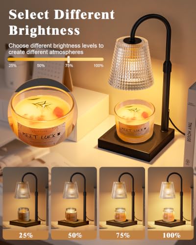 Image of Black Candle Warmer Lamp with Timer, House Warming Gifts New Home Decor