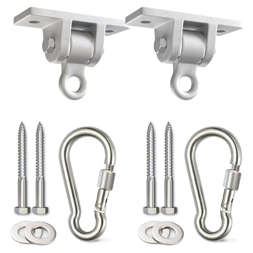 Jungle Gym Kingdom Heavy Duty Swing Hangers Playground Porch Yoga Seat Trapeze Wooden Sets Indoor Outdoor | 2400 lb Capacity | Locking Snap Hooks (1 Set of 2)