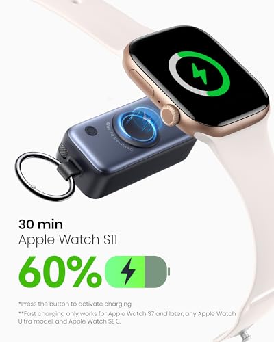 Image of INIU SnapGo Mini Portable Charger, Power Bank for Apple Watch and iPhone, 5000mAh 20W PD Fast Charging Flight-Safe Travel Essential Battery Pack for Apple Watch Ultra 11 10 9 8 SE, iPhone Air 17 16 15