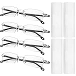 4PCS Auto Focus Glasses, Self Adjusting Reading Glasses With Blue Light Protection, Smart Zoom Technology For Digital Device Users, Four-Piece Set With Protective Cases For Multiple Environments