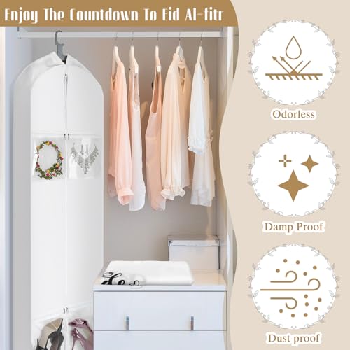 Ribbonlic BOI-RIBBONLIC-34 2 Pcs 70 Inch Wedding Dress Garment Bag And 8 Inch Gusseted Tote Bag Set Wedding Garment Bag For Storage And Travel Prom thumb #4