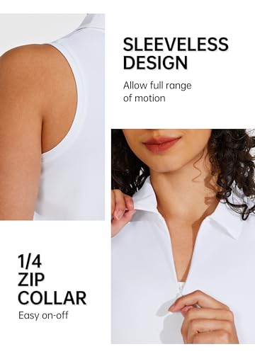 Willit Women's Sleeveless Golf Shirts Tennis Tank Tops Athletic Collar Polo UPF 50+ Quick Dry4