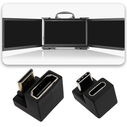 Adaptador Mini HDMI a HDMI 180 grados con conector USB-C para monitor portátil de diseño inverso 2