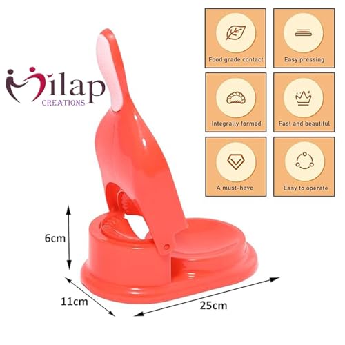 Image of Plastic 2-in-1 Dumpling Maker & Skin Press Mould, Ghughra, Gujiya, Momos Maker Kitchen Tool, Puri Dumpling Wrapper Press Machine for Kitchen (Multicolor Pack 1)