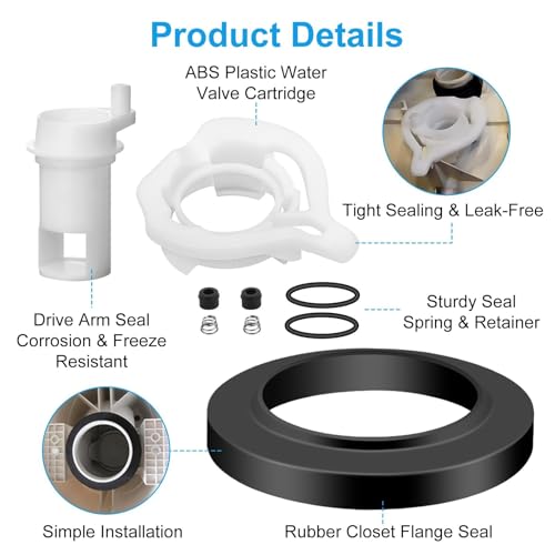 Image of Linkstyle 42049 Water Valve Replacement Kit Compatible with RV Toilet Thetford Aqua Magic Style II with Closet Flange Seal