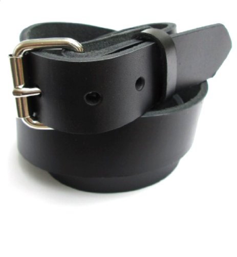 Dangerous Threads Mens Heavy Duty Black Leather Belt 1 1/4