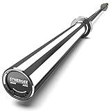 Synergee Open 20kg Men's Black Phosphate Shaft and Chrome Sleeve Olympic Barbell. Rated 1000lbs for Weightlifting and Powerlifting.