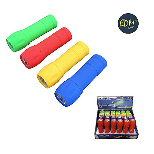 eDM Rubber - Mini torcia in gomma, 9 LED, colori assortiti - Image 3