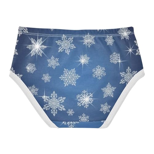 Snowflakes Blue Christmas Cute Panties Girl Toddler Girls Underwear Cotton Pattern Undies Kids Briefs 2t2