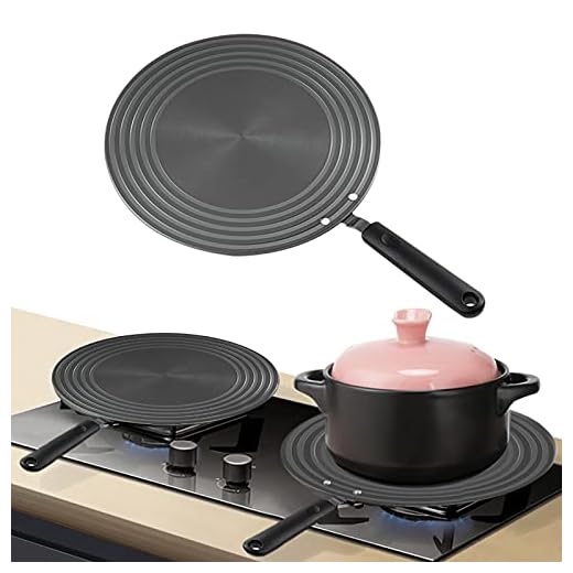 AHOUGER Heat Diffuser For Gas Stove,9.4''Heat Diffuser Plate Upgrade Thickening with Anti-Scalding Handle,Range Heat Diffuser Stove Top,Protects Pot Cookware Accessories