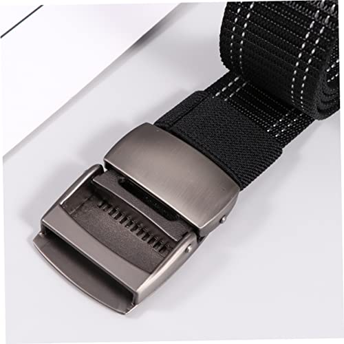 FRCOLOR Men Women Canvas Belt Lightweight Waist Band Plastic Buckle Adjustable Outdoor Training Waist Belt Black3