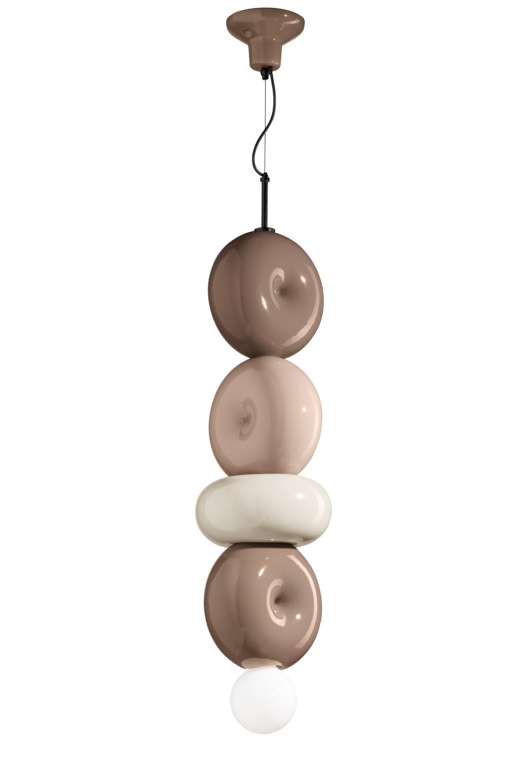 Lampadario a sospenisone in ceramica design moderno tortora e marrone 1 luce per salotto, cameretta, ingresso, corridoio, sala da pranzo, camera da letto, soggiorno, FLR-177