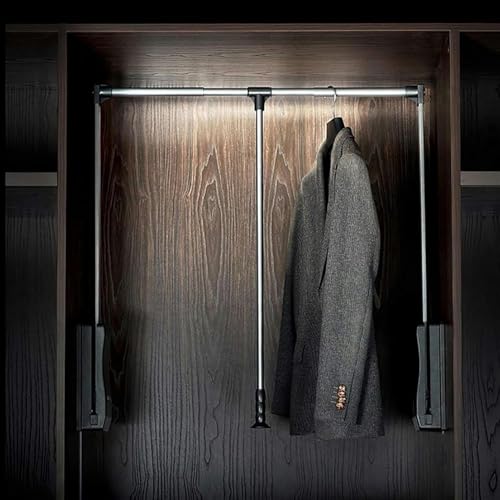 Genérico Barra de Armario Extensible y abatible: Barra Ajustable para Colgar Ropa, Resistente, soporta 25 kg y extraíble de 920 a 1250 mm.