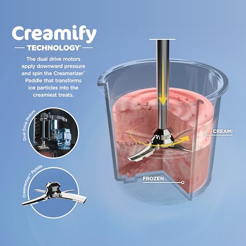 Image of Ninja CREAMi Ice Cream Maker | 7-in-1 - IceCream, Gelato, Sorbet, Milkshakes, Mix-ins, Smoothie Bowls & More | Includes (1) Dishwasher Safe 16 oz. Pint with storage lid | Black | NC299AMZ | 7-in-1 One-Touch Programs for Ice Cream, Gelato, Sorbet, Milkshakes and Bowls, Includes Dishwasher-Safe 16 Oz Pint with Lid