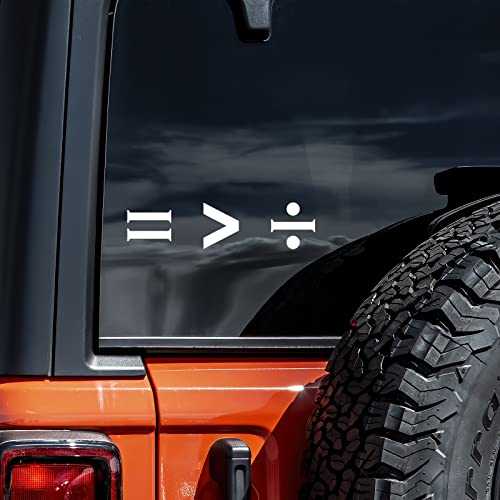 Equality Symbol Decal Vinyl Sticker Auto Car Truck Wall Laptop | White | 8