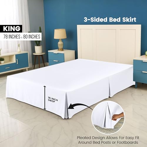 image for Utopia Bedding King Bed Skirt - Soft Quadruple Pleated Ruffle - Easy F