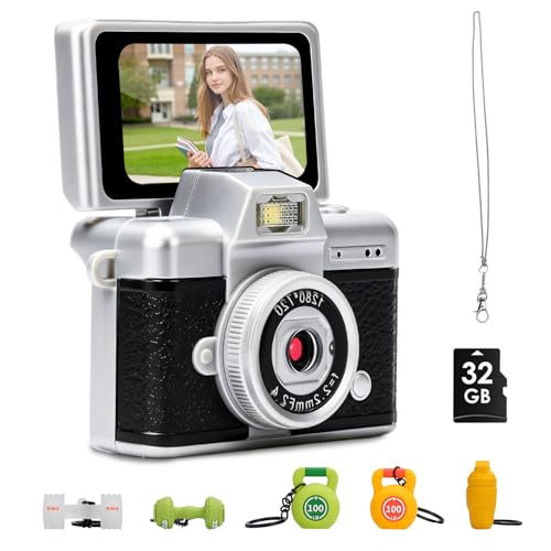 Mini Appareil Photo,Porte Clef,Mini Camera,Appareils Photo NuméRiques pour Enfants 8 Ans+,Digital Camera,Appareil Photo Compact avec Flash Et Enregistrement...
